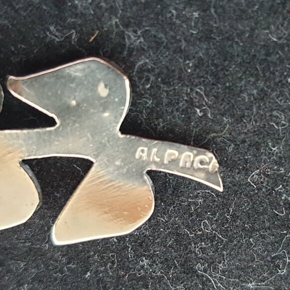 Vintage Mexico Hand Crafted Alpaca Silver Abalone Inlay Leaf Brooch - Picture 7 of 10